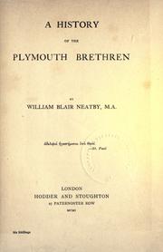 Cover of: A history of the Plymouth Brethren by William Blair Neatby