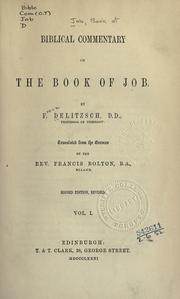 Cover of: Biblical commentary on the Book of Job by Franz Julius Delitzsch