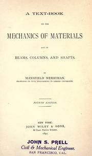 Cover of: A text-book on the mechanics of materials, and of beams, columns, and shafts.