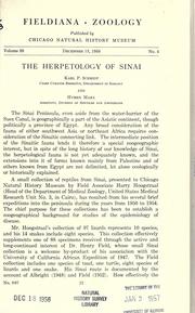 Cover of: The herpetology of Sinai