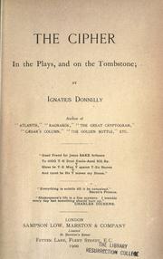 Cover of: The cipher in the plays, and on the tombstone