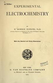 Cover of: Experimental electrochemistry. by Nevil Monroe Hopkins