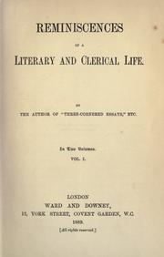 Cover of: Reminiscences of a literary and clerical life.