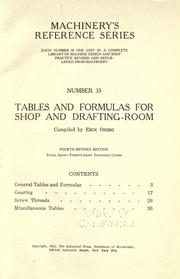 Cover of: Tables and formulas for shop and drafting-room