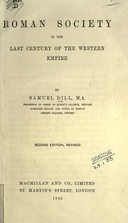 Cover of: Roman society in the last century of the Western Empire. by Samuel Dill