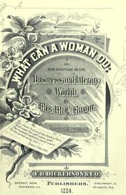 Cover of: What can a woman do by Martha Louise Rayne