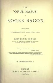 Cover of: The 'Opus majus' of Roger Bacon by Roger Bacon