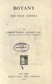 Cover of: Botany for high schools