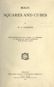 Cover of: Magic squares and cubes by Andrews, W. S.