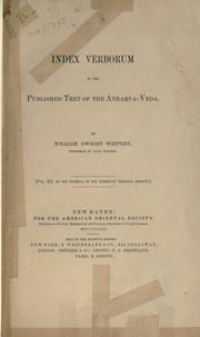 Cover of: Index verborum to the published text of the Atharva-veda. by William Dwight Whitney