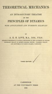 Cover of: Theoretical mechanics by Augustus Edward Hough Love