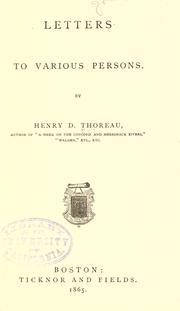 Some unpublished letters of Henry D. and Sophia E. Thoreau by Henry David Thoreau