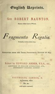 Cover of: Fragmenta regalia.