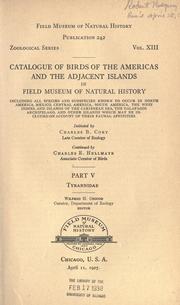 Cover of: Catalogue of birds of the Americas and the adjacent islands in Field Museum of Natural History.
