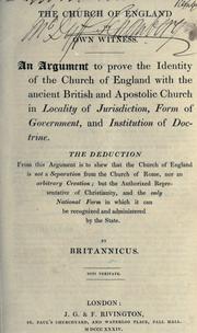 Cover of: The Church of England its own witness by Britannicus