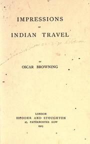 Cover of: Impressions of Indian travel