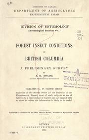 Cover of: Forest insect conditions in British Columbia by Swaine, James Malcolm