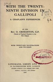 Cover of: With the Twenty-ninth division in Gallipoli by Oswin Creighton