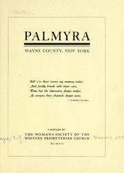 Cover of: Palmyra, Wayne County, New York. by Palmyra, N. Y. Western Presbyterian Church. Woman's Society.