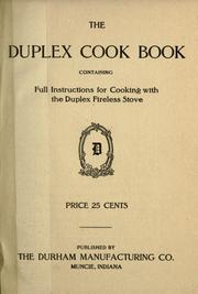 Cover of: The Duplex cook book by Durham manufacturing company, Muncie, Ind.