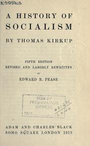Cover of: A history of socialism. by Thomas Kirkup