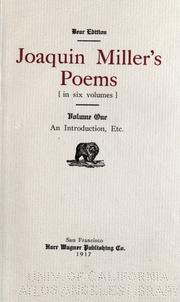Cover of: Joaquin Miller's poems. by Joaquin Miller