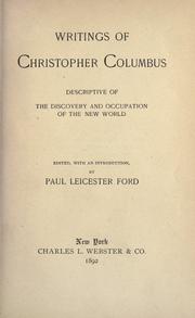 Cover of: Writings of Christopher Columbus by Christopher Columbus