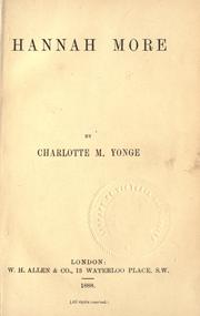 Cover of: Hannah More by Charlotte Mary Yonge