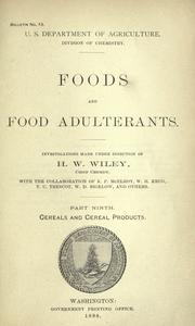 Cereals and cereal products by Wiley, Harvey Washington
