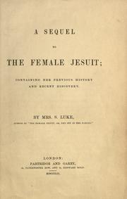 Cover of: A sequel to The female Jesuit by Jemima Thompson Luke