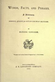 Cover of: Words, facts, and phrases by Eliezer Edwards