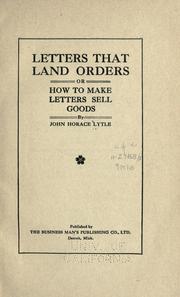 Cover of: Letters that land orders