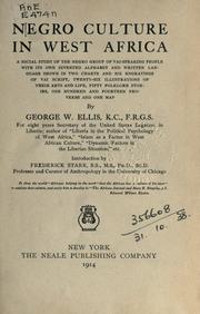 Cover of: Negro culture in West Africa by George Washington Ellis