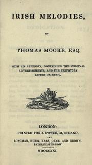 Cover of: Irish melodies by Thomas Moore
