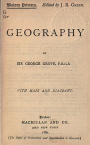 Cover of: Geography. by Sir George Grove