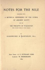 Notes for the Nile by Hardwicke Drummond Rawnsley