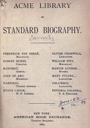 Cover of: Acme Library of standard biography by 