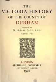 Cover of: The Victoria history of the county of Durham