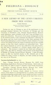 Cover of: A new lizard of the genus Varanus from New Guinea.