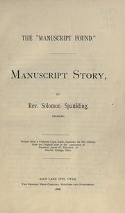 The "manuscript found." by Solomon Spaulding