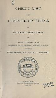 Cover of: Check list of the Lepidoptera of Boreal America