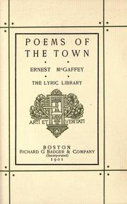Cover of: Poems of the town.