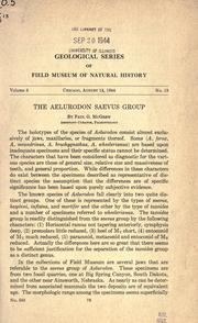 Cover of: The Aelurodon saevus group by Paul Orman McGrew