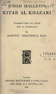Cover of: (Judah Hallevi's) Kitab al Khazari