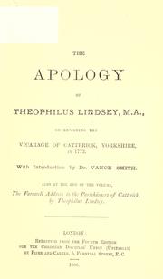 Cover of: The apology: on resigning the vicarage of Catterick, Yorkshire, 1773