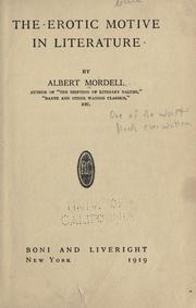 Cover of: The erotic motive in literature by Albert Mordell
