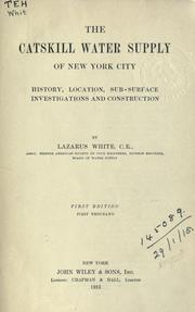 The Catskill water supply of New York City by Lazarus White