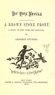 Cover of: A brown stone front.: a story of New York and Saratoga.