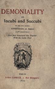 Cover of: Demoniality; or, Incubi and succubi