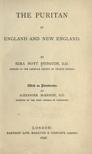 Cover of: The Puritan in England and New England by Byington, Ezra Hoyt